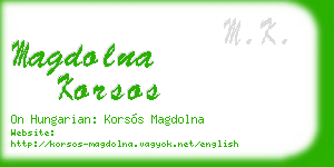 magdolna korsos business card